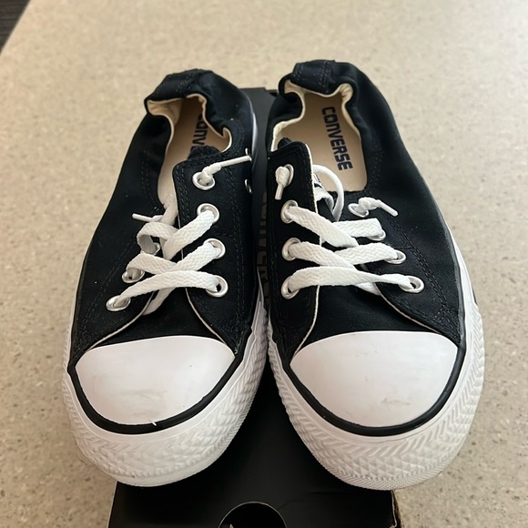 Converse Shoes - Black and white slip on converse